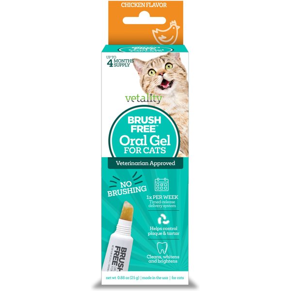 VETALITY Brush Free Oral Gel Dental Care for Cats, 0.88-fl oz bottle ...