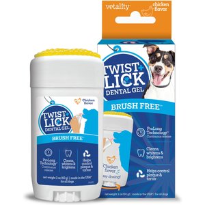 Vetality Brush Free Twist & Lick Dental Gel Care for Dogs, 1.83-oz bottle