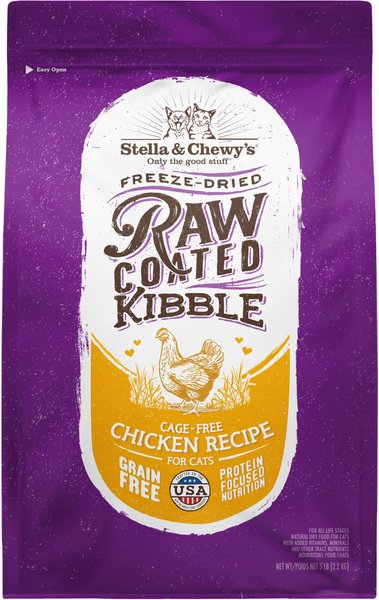 Stella & Chewy's Chicken Flavored Raw Coated Cage Free Dry Cat Food, 5-lb bag slide 1 of 2