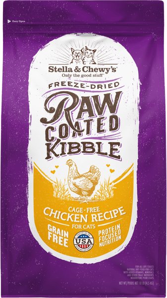 Stella & Chewy's Chicken Flavored Raw Coated Cage Free Dry Cat Food, 10-lb bag slide 1 of 2