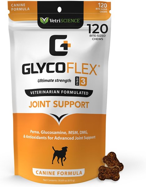 VetriScience GlycoFlex Stage 3 Chicken Flavored Soft Chews Joint Supplement for Dogs, 120 count slide 1 of 6