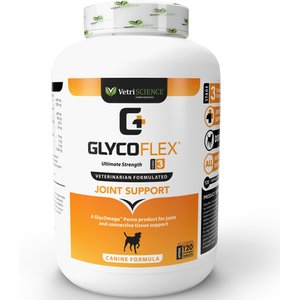 VetriScience GlycoFlex Stage III Chicken Flavored Chewable Tablets Joint Supplement for Dogs, 120 count