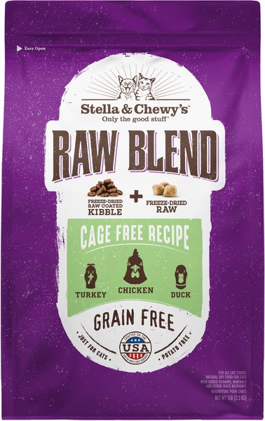 Stella & Chewy's Poultry Flavored Raw Blend Cage Free Recipe Dry Cat Food, 5-lb bag slide 1 of 5