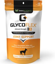 VetriScience GlycoFlex 3 Chicken Liver Flavored Soft Chews Joint Supplement for Dogs, 60 count