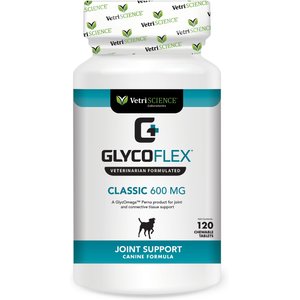 VetriScience GlycoFlex Classic 600 Mg Chewable Tablets Joint Supplement for Dogs, 120 count