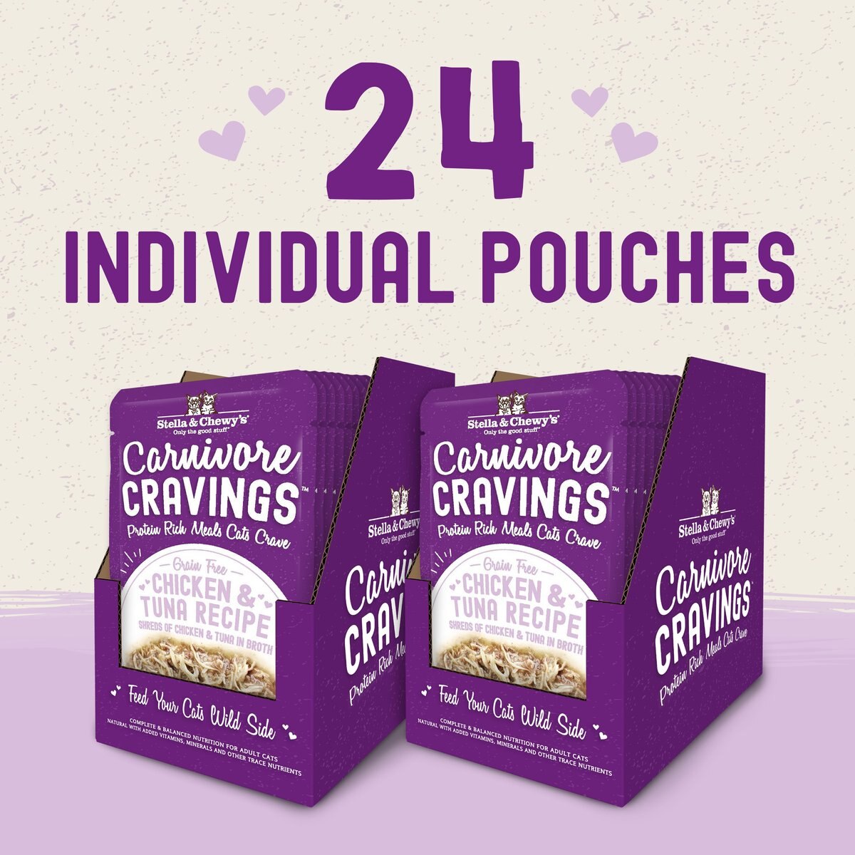 STELLA & CHEWY'S Carnivore Cravings Chicken & Tuna Flavored Shredded Wet Cat Food, 2.8oz pouch