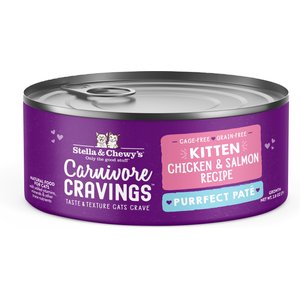 Stella & Chewy's Chicken & Salmon Flavored Pate Kitten Wet Cat Food, 2.8-oz can, case of 24