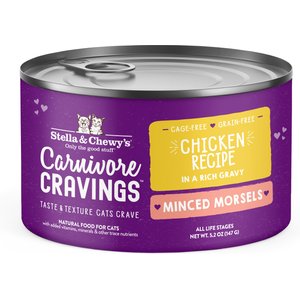 Stella & Chewy's Stella & Chewy's Carnivore Cravings Cage-Free Chicken Flavored Minced Wet Cat Food, 5.2-oz can, case of 24