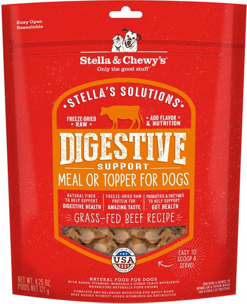 Stella & Chewy's Stella's Solutions Digestive Boost Freeze-Dried Raw Grass-Fed Beef Dinner Morsels Dog Food, 4.25-oz bag slide 1 of 2