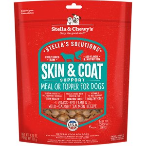 Stella & Chewy's Stella's Solutions Skin & Coat Boost Freeze-Dried Raw Grass-Fed Lamb & Wild-Caught Salmon Dinner Morsels Dog Food, 4.25-oz bag