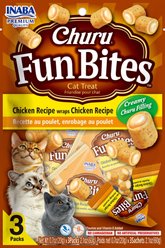 Inaba Cat Churu Fun Bites Chicken Flavored Wraps Natural Chewy Cat Treats, 2.1-oz, 3 count