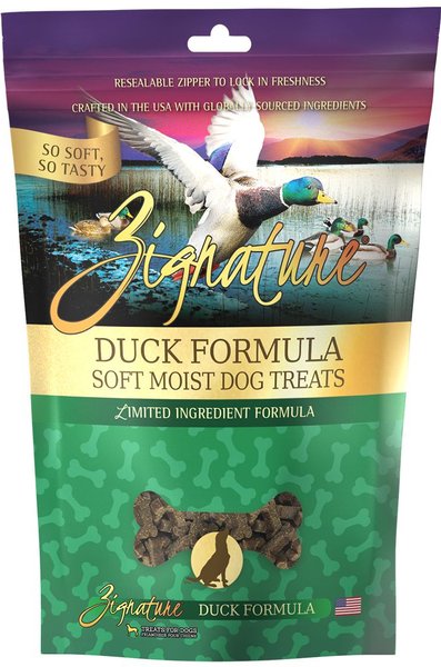 Zignature Duck Flavored Soft Dog Treats, 4-oz bag slide 1 of 9