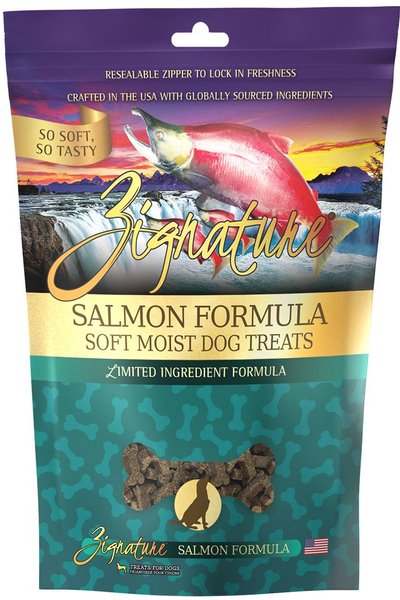 Zignature Salmon Flavored Soft Dog Treats, 4-oz bag slide 1 of 9