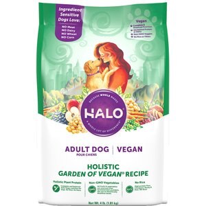 Halo Holistic Chicken-Free Garden of Vegan Dry Dog Food, 4-lb bag