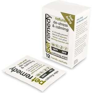 Pet Remedy Natural De-Stress & Calming Wipes for Cats & Dogs, 12 count