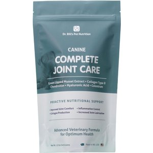Dr. Bill's Pet Nutrition Canine Complete Joint Care Advanced Hip & Joint Care Powder Supplement for Dogs, 340-gm jar