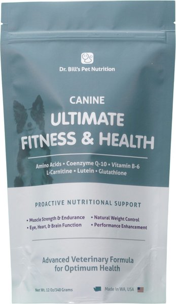Dr. Bill's Pet Nutrition Canine Ultimate Fitness & Health Dog Supplement Powder, 340-gm pouch slide 1 of 5