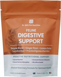 Dr. Bill's Pet Nutrition Feline Digestive Support Cat Supplement Powder, 60-gm pouch