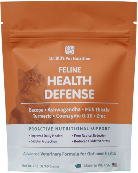 Dr. Bill's Pet Nutrition Feline Health Defense Cat Supplement Powder, 60-gm pouch slide 1 of 9