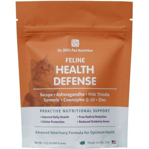 Dr. Bill's Pet Nutrition Feline Health Defense Cat Supplement Powder, 60-gm pouch