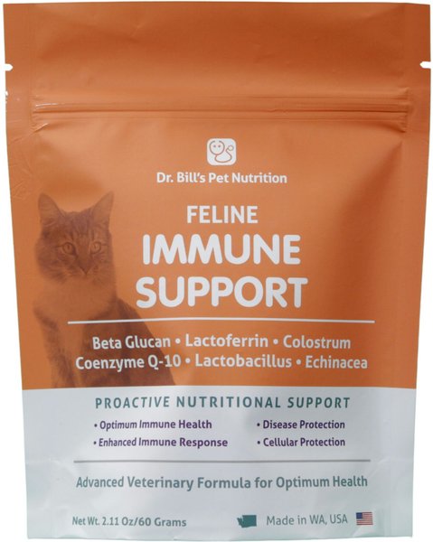 Dr. Bill's Pet Nutrition Feline Immune Support Cat Supplement Powder, 60-gm pouch slide 1 of 9