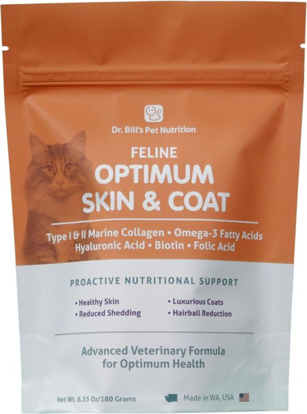 Dr. Bill's Pet Nutrition Feline Optimum Skin & Coat Cat Supplement, 180-gm pouch slide 1 of 8