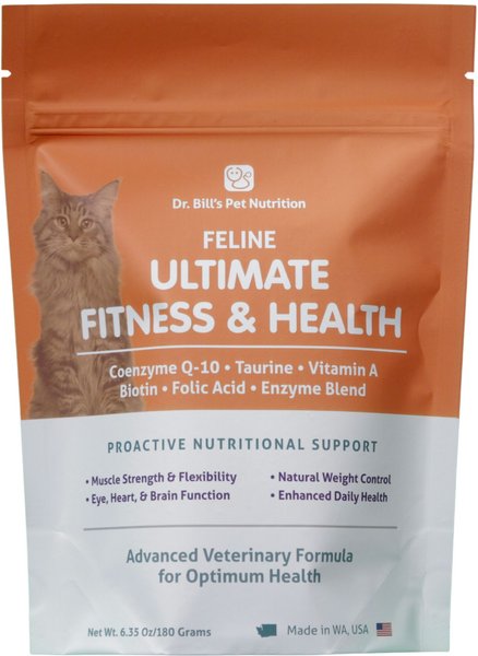 Dr. Bill's Pet Nutrition Feline Ultimate Fitness & Health Cat Supplement Powder, 180-gm pouch slide 1 of 9