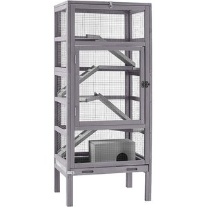 AIVITUVIN Two Level Small Pet Cage with Wheels, Grey - Chewy.com