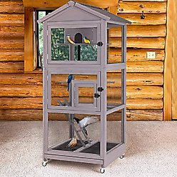 Aivituvin AIR42 Wooden Large On Wheels Bird Cage