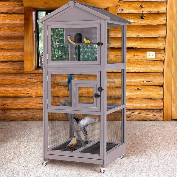 Aivituvin AIR42 Wooden Large On Wheels Bird Cage slide 1 of 8