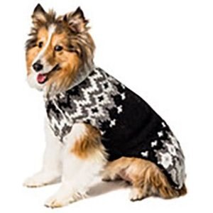 Chilly Dog Ski Wool Dog Sweater, Black, XX-Small