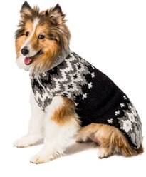 Chilly Dog Ski Wool Dog Sweater, Black, Small