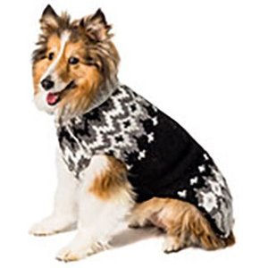 Chilly Dog Ski Wool Dog Sweater, Black, X-Large