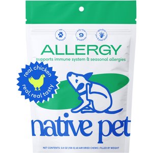 Native Pet Allergy Air-Dried Supplement to Support Seasonal Skin Allergies Dog Supplement, 60 count