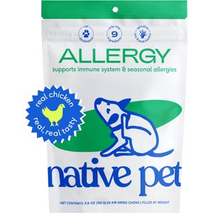 Native Pet Allergy Air-Dried Supplement to Support Seasonal Skin Allergies Dog Supplement, 60 count