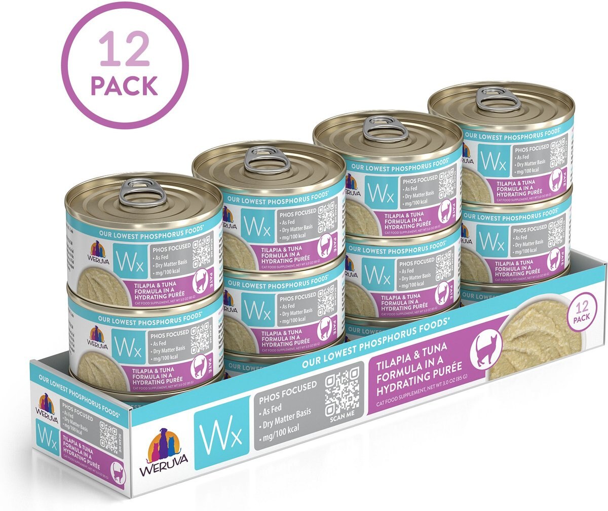 WERUVA Wx Phos Focused Tilapia & Tuna Formula GrainFree Puree Wet Cat