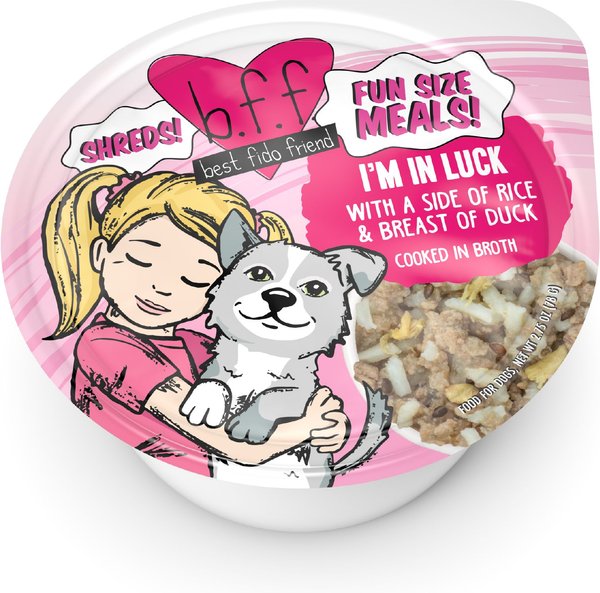 Weruva BFF Fun Sized Meals I'm In Luck Wet Dog Food, 2.75-oz cup, case of 12 slide 1 of 9