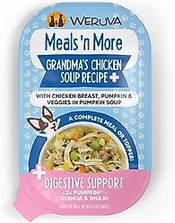 Weruva Meals 'n More Natural Wet Dog Food, Grandma's Chicken Soup Plus Digestive Support, 3.5-oz cup, 12 count
