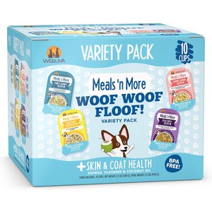 Weruva Classic Dog Meals 'n More Woof Woof Floof! Variety Pack Wet Dog Food, 3.5-oz cup, case of 10