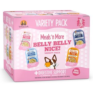 Weruva Meals 'n More Natural Wet Dog Food, Belly Belly Nice! Digestive Support Variety Pack, 3.5-oz cup, 10 count