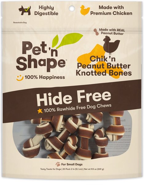 Pet 'n Shape Knot Bones Peanut Butter Dog Treats, 20 count slide 1 of 2