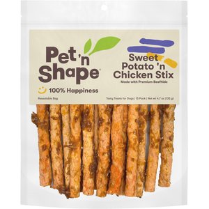 Pet 'n Shape Sweet Potato & Chik 'n Stix Jerky Dog Treats, 15 count