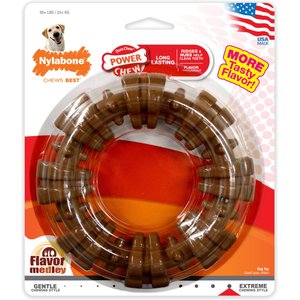 Nylabone Power Chew Textured Dog Chew Ring Toy Ring Flavor Medley, X-Large