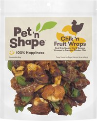 Pet 'n Shape Chik 'N Fruit Wraps Jerky Dog Treats, 16-oz bag