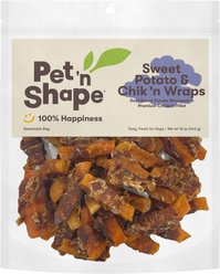 Pet 'n Shape Sweet Potato & Chik 'n Wraps Jerky Dog Treats, 16-oz bag
