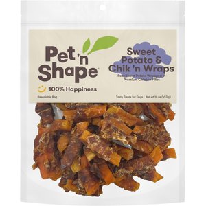 Pet 'n Shape Sweet Potato & Chik 'n Wraps Jerky Dog Treats, 16-oz bag