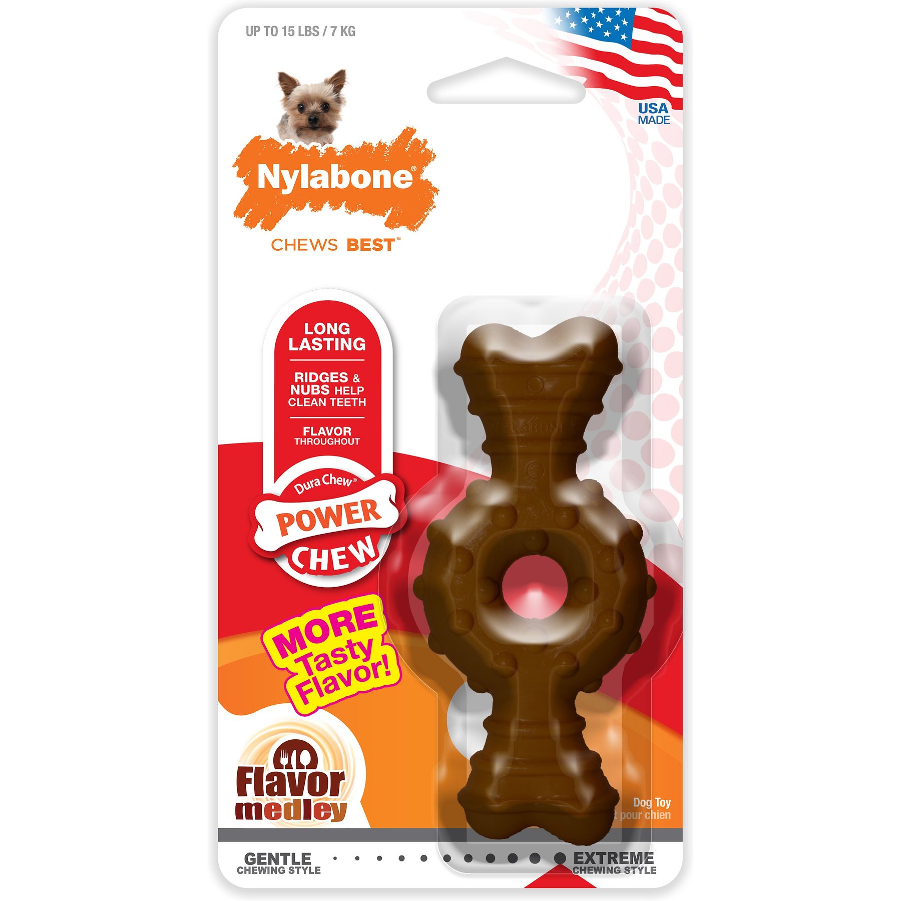 NYLABONE Flexi Chew X-Bone Senior Dog Chew Toy, Turkey & Sweet