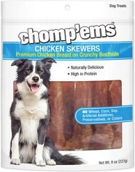 RUFFIN' IT Chomp'ems Chicken Skewers Jerky Dog Treats, 8-oz bag