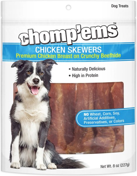 RUFFIN' IT Chomp'ems Chicken Skewers Jerky Dog Treats, 8-oz bag slide 1 of 2