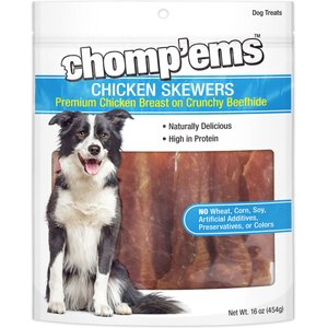 RUFFIN' IT Chomp'ems Chicken Skewers Jerky Dog Treats, 16-oz bag